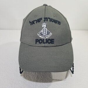 Rare Israeli Defense Force (IDF) Police Hat Cap Olive Army Green One Size